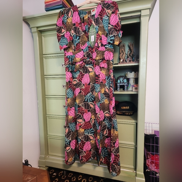 Farm Rio Shell Mix Midi Dress - Picture 4 of 8